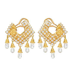 Stambolian Gold & Diamond Geometric Drop Earclips