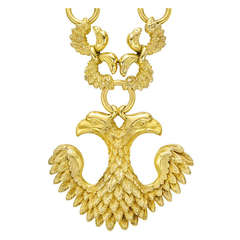 Van Cleef & Arpels ​Gold Double Eagle Pendant Chain Necklace
