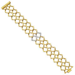 Tiffany & Co. Gold & Diamond Lattice Bracelet