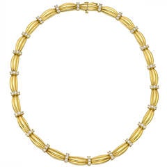 Tiffany Diamond Gold Link Collar Necklace