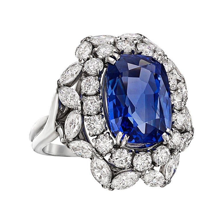 Harry Winston 8.77 Carat GIA Cert Sapphire Diamond Platinum Ring