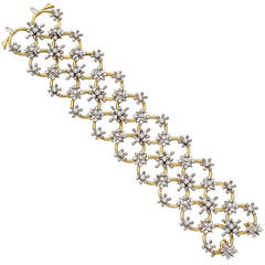 Valentin Magro Diamond Gold Platinum Circo dei Fiori Lattice Bracelet