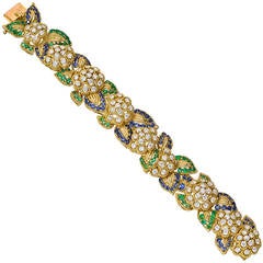 Van Cleef & Arpels Gem-Set ​Gold Boule de Neige Link Bracelet