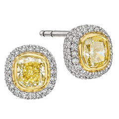 Tiffany & Co. ​​​Fancy Yellow and White Diamond Bombe Ear Studs
