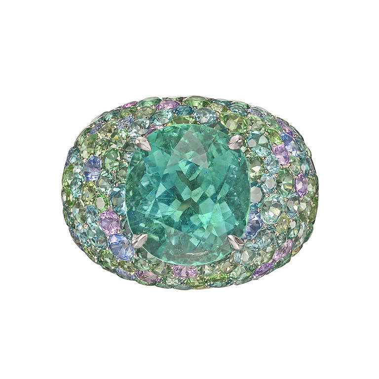 Lorenz Bäumer Green Tourmaline Domed Cocktail Ring