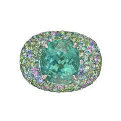 Lorenz Bäumer Green Tourmaline Domed Cocktail Ring 1