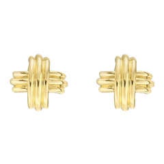 Tiffany & Co. Gold Signature 'X' Earclips