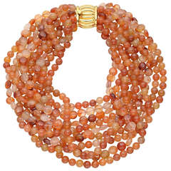 Valentin Magro Ten Strand Carnelian Bead Necklace