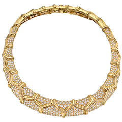 Gold & Pavé Diamond Collar Necklace