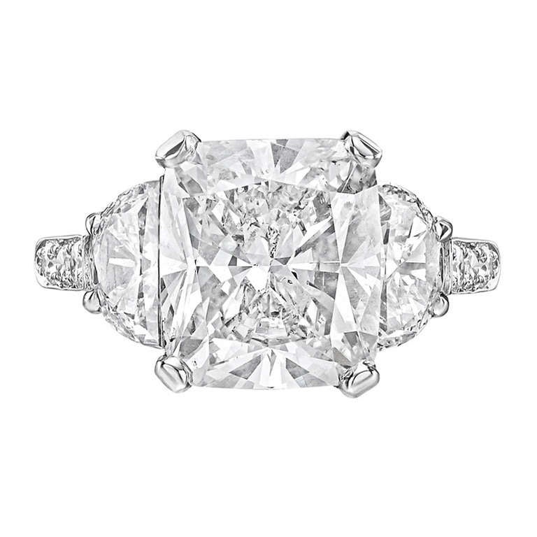 5.01 Carat Cushion-Cut Diamond Engagement Ring