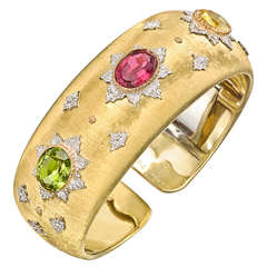 Buccellati ​Gold & Multicolored Gemstone Cuff Bracelet