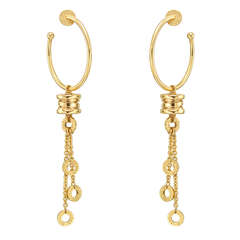 Bulgari Gold "B.Zero1" Pendant Hoop Earrings