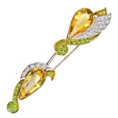 Gem-Set Jabot Pin 6