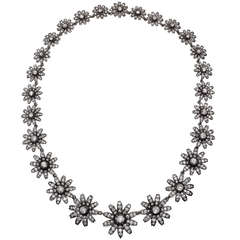 Graduated Diamond Fleurette Necklace
