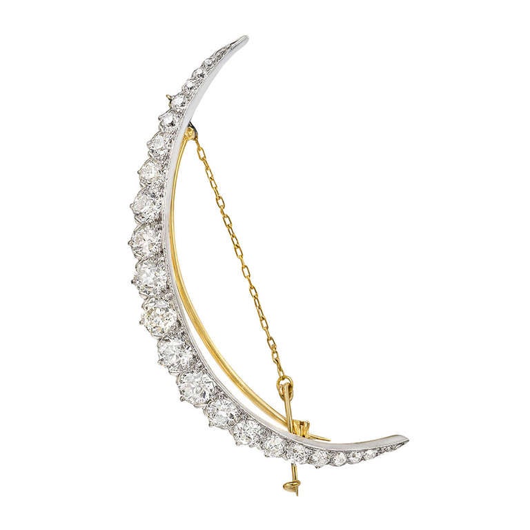 Tiffany & Co. Diamond Crescent Moon Brooch