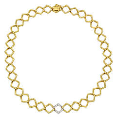 Tiffany 
Co. ​Diamond Gold Link Necklace