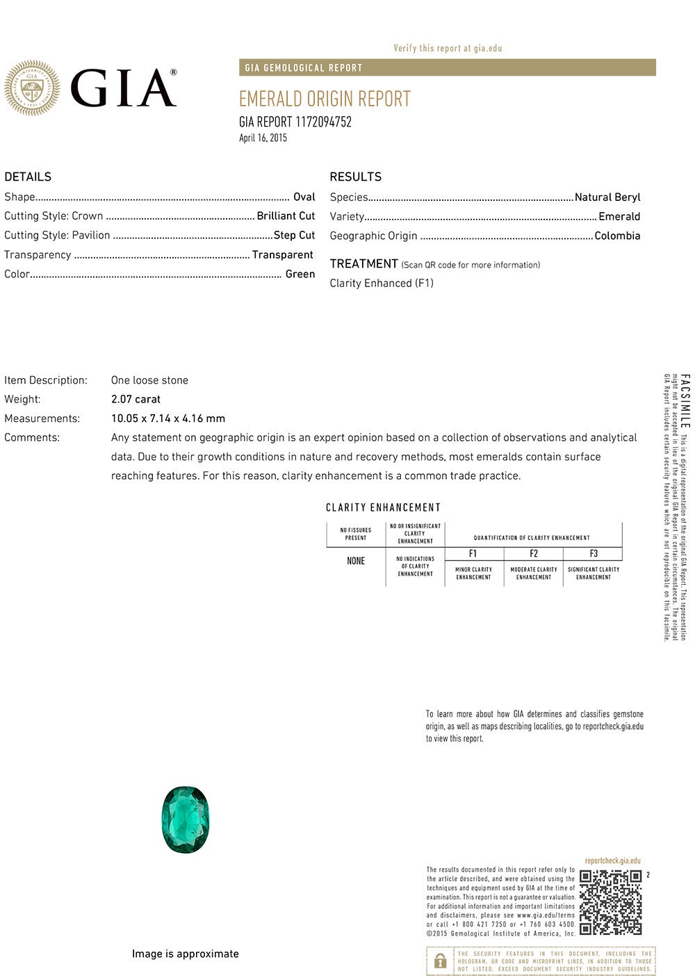 2.07 Carat GIA Cert Colombian Emerald Diamond Three Stone Ring 1