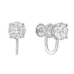 Cartier Round Brilliant Diamond Earclips 2.85 Carats Total