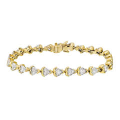 Heart-Shaped Diamond Line Bracelet (~5.2 ct tw)