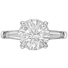 2.20 Carat GIA Cert Round Brilliant Diamond Engagement Ring