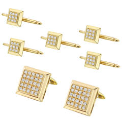 Gold Pave Diamond Square Dress Set