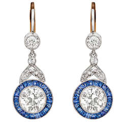 Sapphire Diamond Pendant Earrings