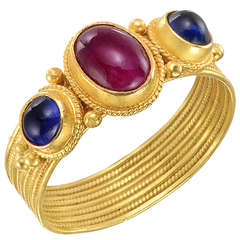 Lalaounis Ruby & Sapphire "Tudor" Ring