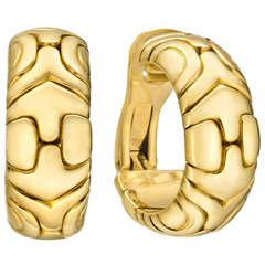 Bulgari Gold Alveare Half-Hoop Earrings