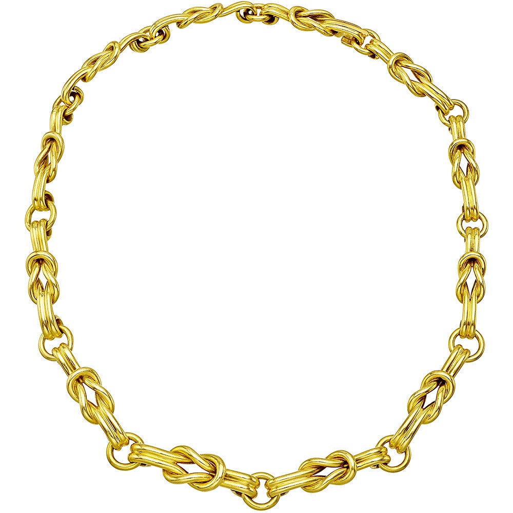 Gucci ​Gold Knot Link Collar Necklace