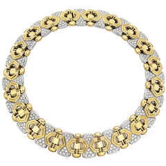 Gold & Pavé Diamond Geometric Collar Necklace
