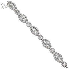Mauboussin Platinum & Diamond Panel Link Bracelet 6