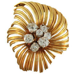 Boucheron Gold & Diamond Blossom Pin