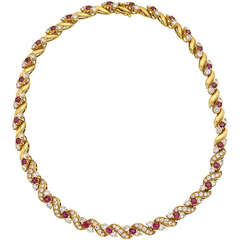 Chaumet ​Ruby Diamond Virgule Necklace