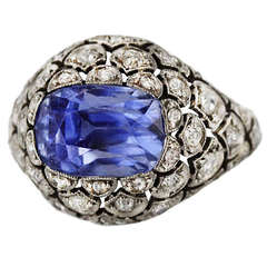 Edwardian 6.00 Carat Sapphire & Diamond Ring