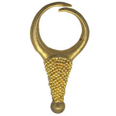 Vintage Lalaounis Gold Abstract Ram's Head Pin