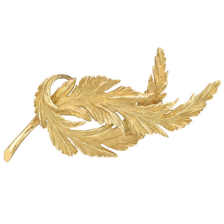 Tiffany & Co. ​Gold Swirling Leaf Pin