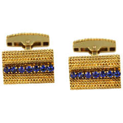 Tiffany & Co. Gold and Sapphire Cufflinks