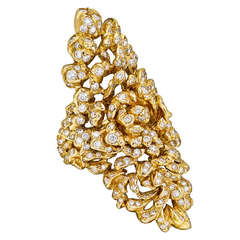 Repossi Diamond Gold Foliate Cocktail Ring
