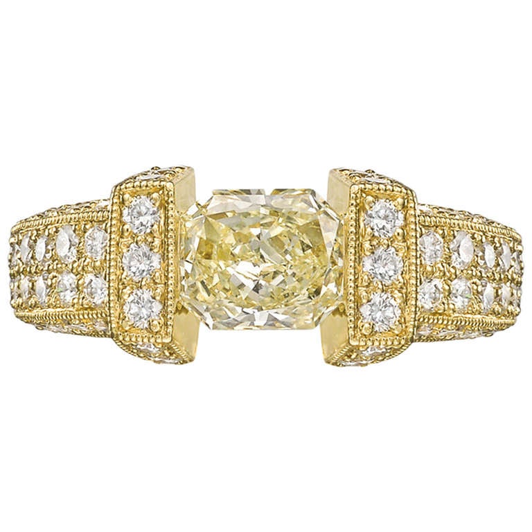 1.15 Carat Yellow Diamond Engagement Ring