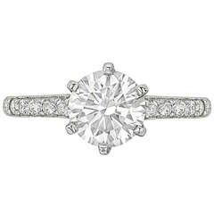 1.23 Carat Round Brilliant Diamond Engagement Ring