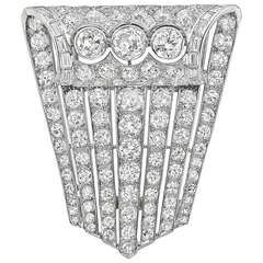Art Deco Diamond Platinum Brooch 1