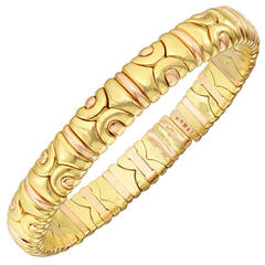 Bulgari ​Yellow and Pink Gold Flexible Bangle