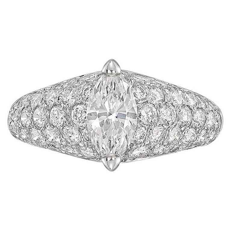 Cartier Marquise-Shaped Diamond Dome Ring