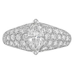 Cartier Marquise-Shaped Diamond Dome Ring