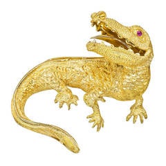 Tiffany & Co. Gold Alligator Pin