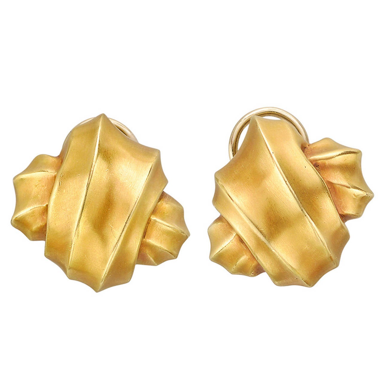 1980s Angela Cummings Gold Knot Earclips