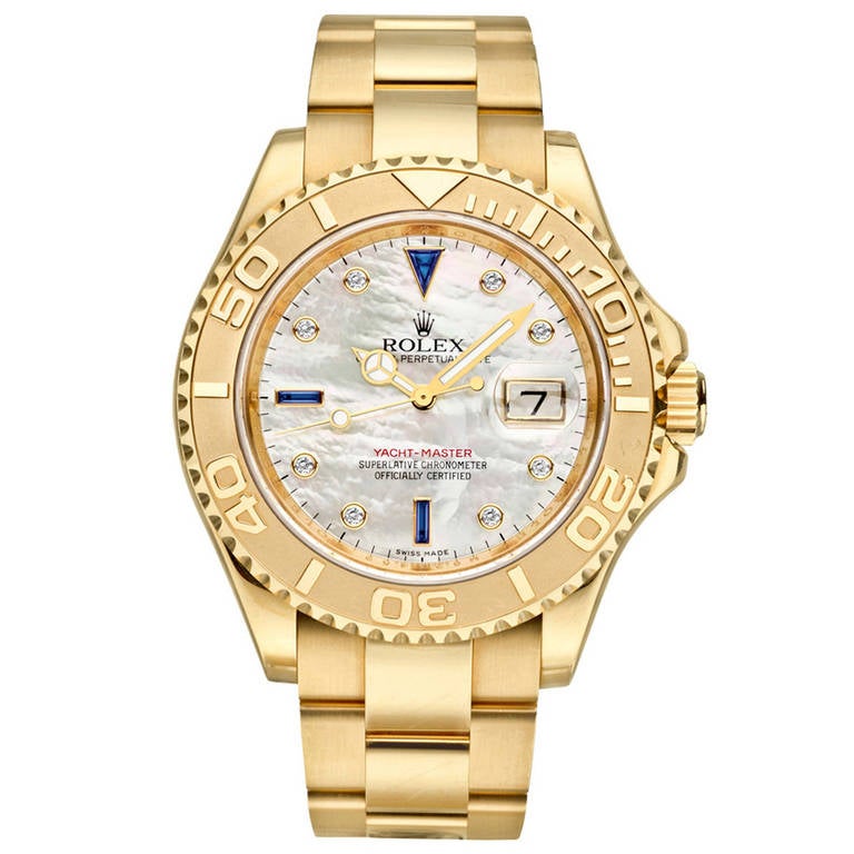 Rolex ​Yellow Gold Yacht-Master Wristwatch with Mother-of-Pearl Dial Ref. 16628