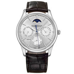 Jaeger-LeCoultre Stainless Steel Master Ultra Thin Perpetual Calendar Wristwatch