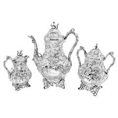 Antique Ornate Bucolic 3-Piece Tea Service