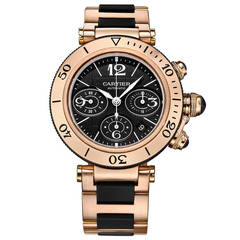 Cartier Rose Gold Pasha Seatimer Chronograph Wristwatch